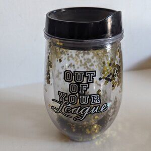NWT 'Out of Your League' Tumbler Cup Glitter Ivy University College Summer Party